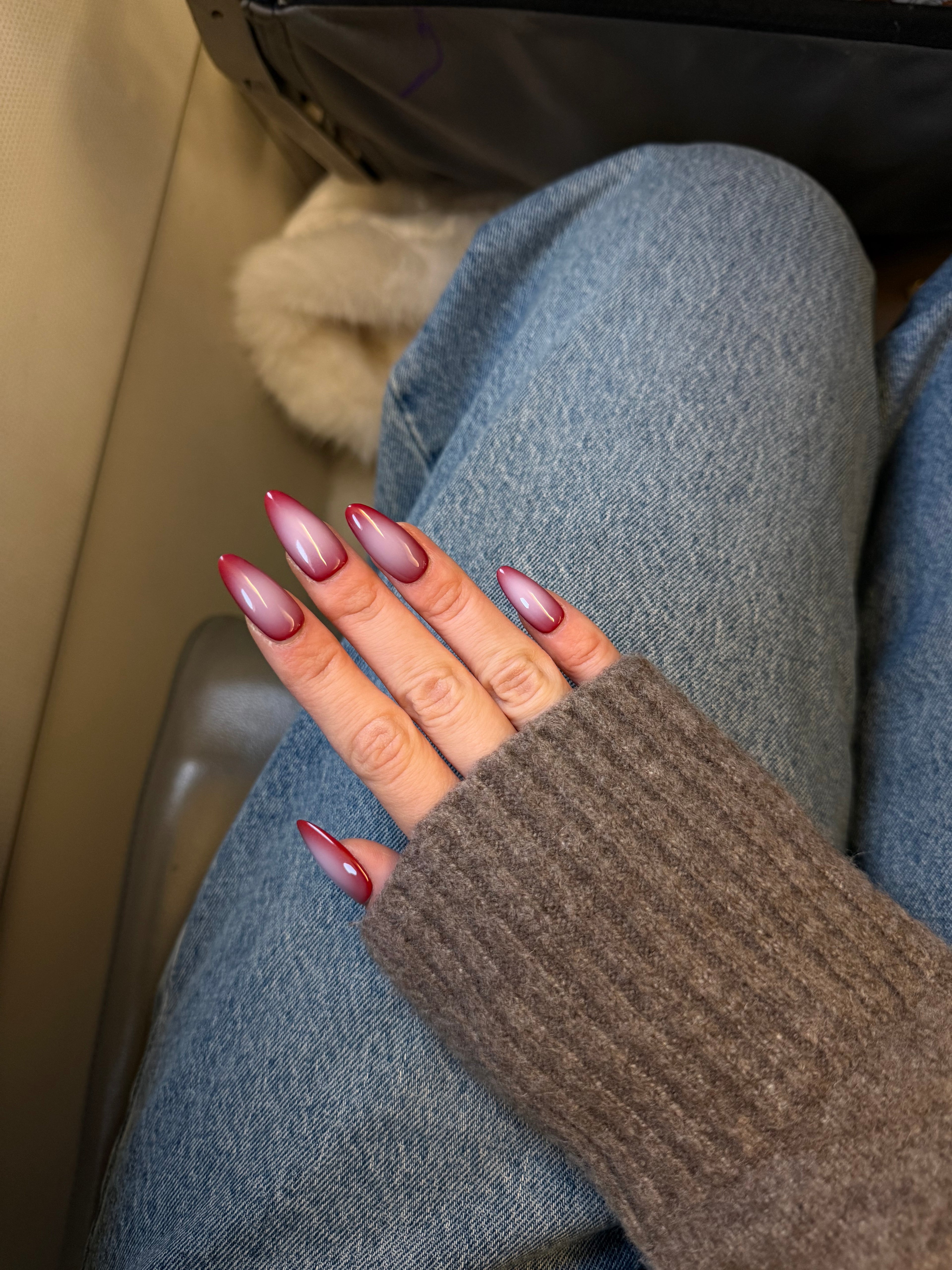 Power Blush – Handmade Ombre Almond Press‑On Nails