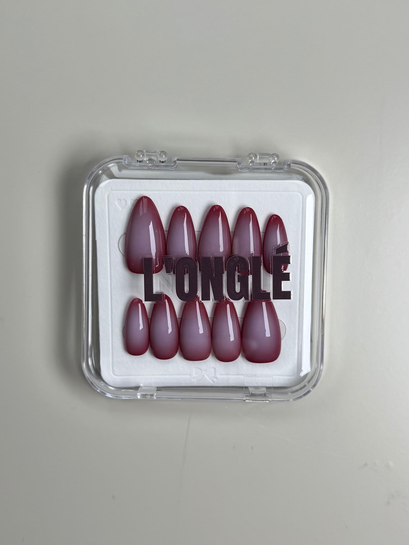 Power Blush – Handmade Ombre Almond Press‑On Nails - L’ONGLÉ